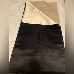 Black and Cream Satin Long Table Runner